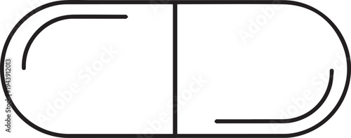 Vector capsule icon, black line illustration