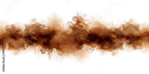 A vintage design featuring an explosion of blue smoke and thick fog patterns against a black sky, creating a textured steam effect that resembles a cloud of air pollution