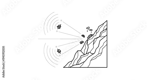 Rockfall Hazard: Sound Waves Triggering Landslide on Steep Mountain Slope