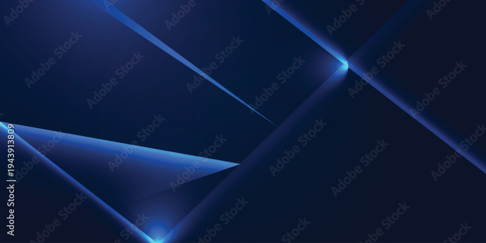 Obraz premium Futuristic Blue Geometric Abstract Background with Glowing Light Effects for Technology and Corporate Design