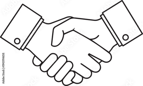 Vector handshake icon, business partnership symbol