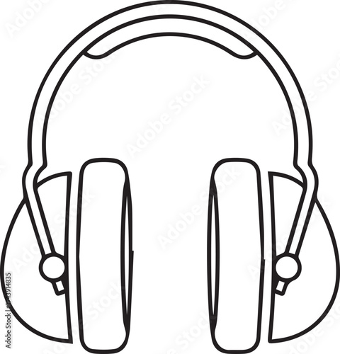 Vector illustration of black headphones