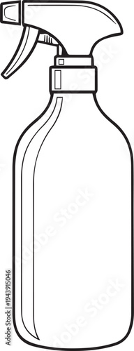 Vector spray bottle icon, empty cleaning sprayer illustration