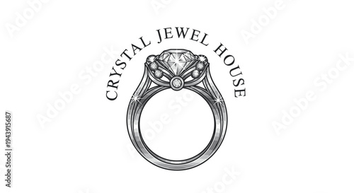 Diamond Ring with Crystal Jewel House.