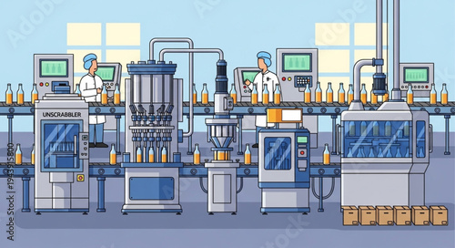 Industrial factory production line equipment.