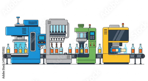 Industrial factory production line equipment.