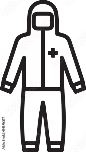 Vector illustration of a medical protective suit