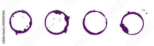 set of grunge circle brush vector illustration