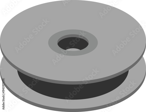Gray Circular Industrial Cable Spool