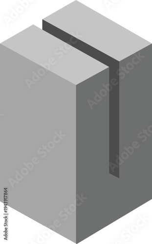 Gray Machined Rectangular Metal Block