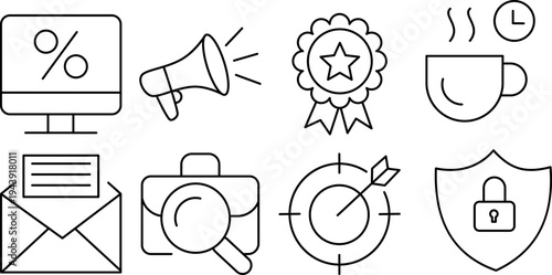 Business And Work Line Icons