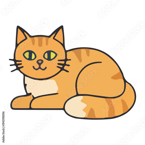 Cute Orange Tabby Cat Illustration