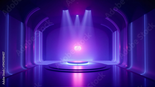 Wallpaper Mural Dynamic Abstract Showcase with Radiant Pedestal and Luminous Orb Torontodigital.ca