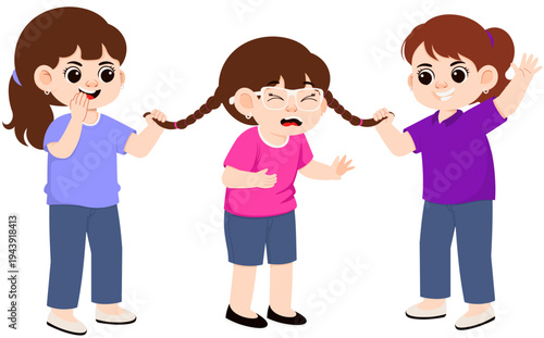 Illustration of Children Bullying Another Child