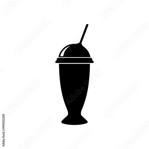 Milkshake glass beverage icon representing sweet drink dessert refreshment Vector illustration