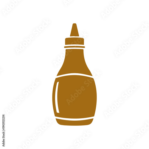 Mustard bottle condiment icon representing sauce container for food seasoning Vector illustration