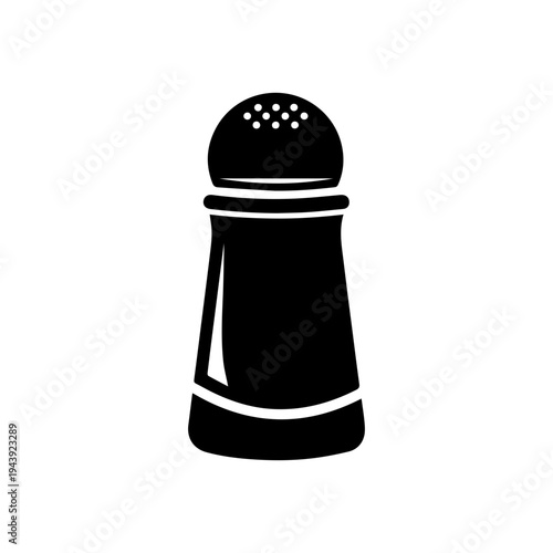 Pepper shaker seasoning icon representing spice container for cooking and dining Vector illustration