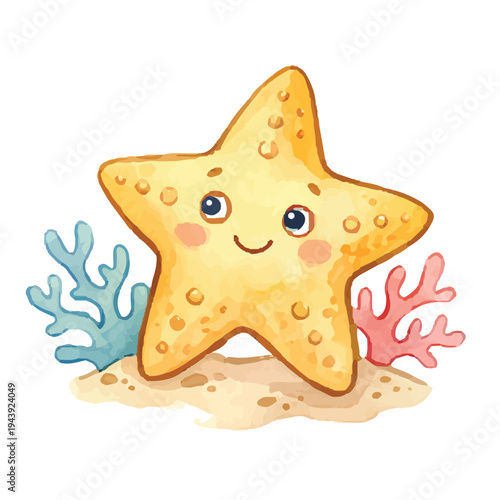 Starfish and star shaped gingerbread Christmas cookies on a white background with festive holiday decoration style