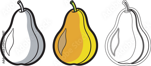 Coloring book pears a fun and creative activity for kids and adults