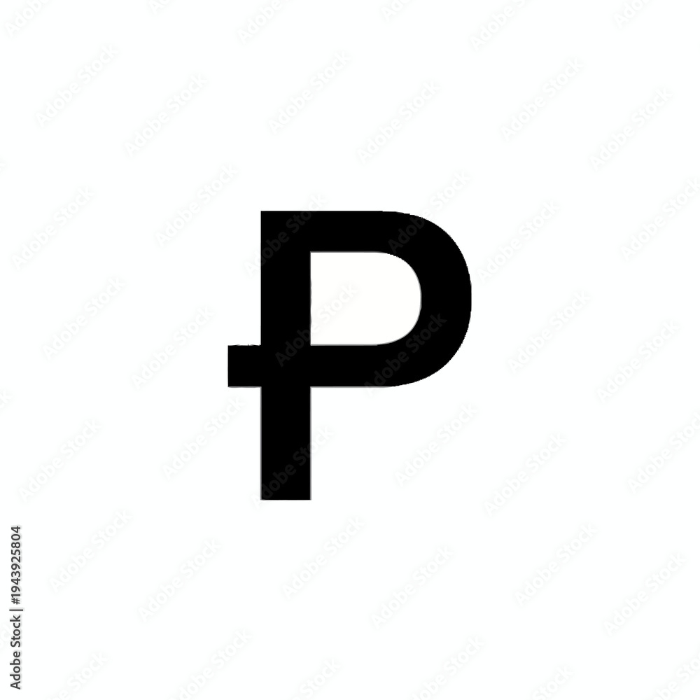 Obraz premium Bold Paraguayan Guarani Currency Symbol in Black on a White Background