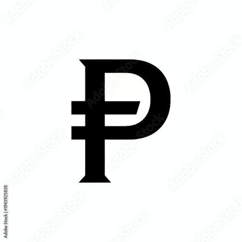 Argentine Peso Currency Symbol - A Bold, Black and White Representation
