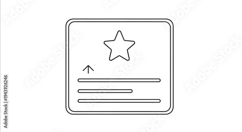 Star rating card with upward arrow and lines.