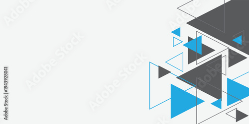 Abstract Blue and Gray Triangle Geometric Background