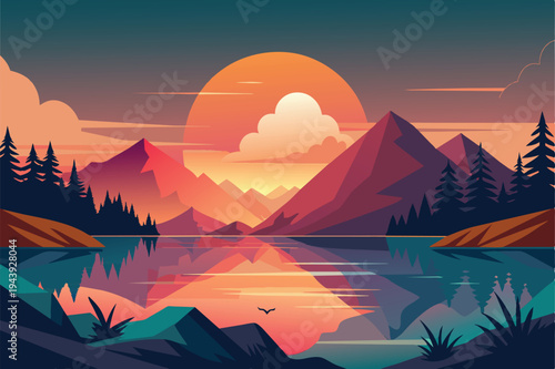 sunset over the mountains