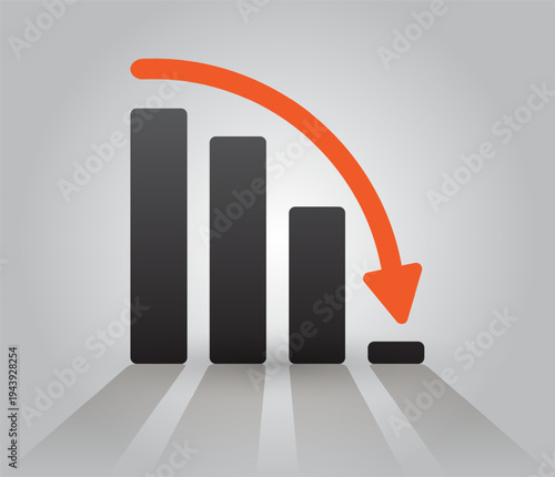 Bankruptcy chart with sudden market crash
