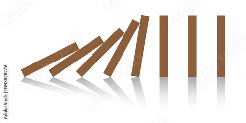 Financial crisis and default concept shown by domino effect