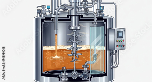 Large Brewery Fermentation Tank System.