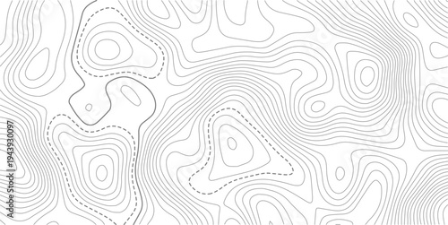 Geographic abstract pattern. The topo contour or wallpaper. Mountain trail terrain or path.The stylized height of the topographic map contour in lines and contours isolated on transparent.
