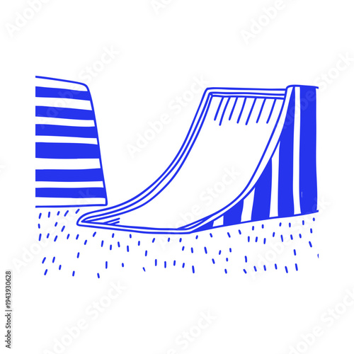 Skate Ramp Extreme Sport Doodle Illustration