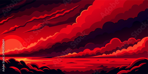 sunset over the mountains