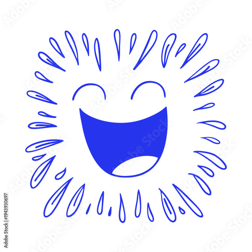 Happy Smiling Sun Doodle Illustration