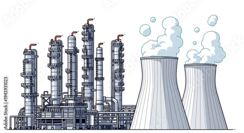 Industrial Power Plant Facility Structure.