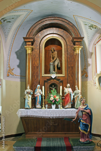 Konstfotografi Altar of the flagellation of Jesus in the parish church of the Immaculate Concep