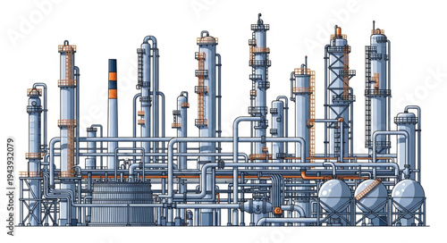 Industrial Refinery Facility Plant.