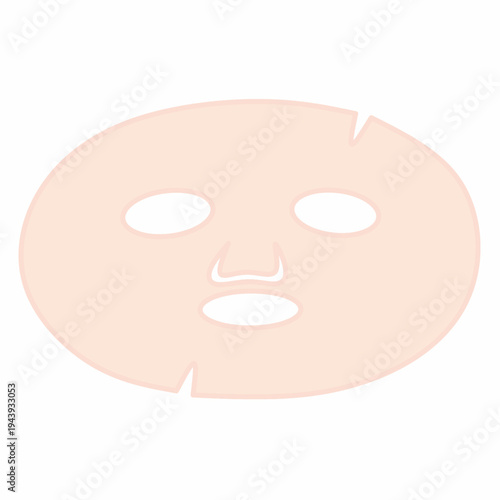 Facial Sheet Mask with Simple Shape in Flat Vector Style for Skincare Treatment Theme