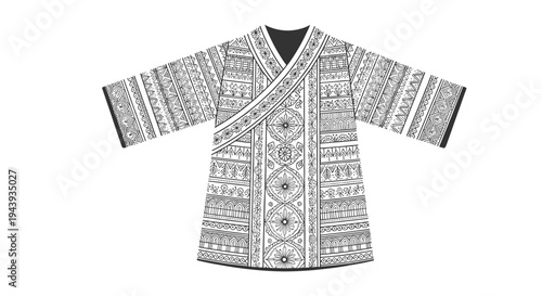 Traditional kimono with intricate patterns and designs