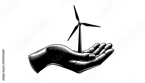 wind turbine in hand