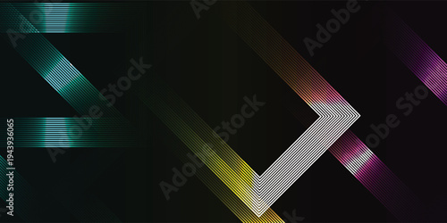 Abstract geometric pattern with vibrant colorful lines and shapes.