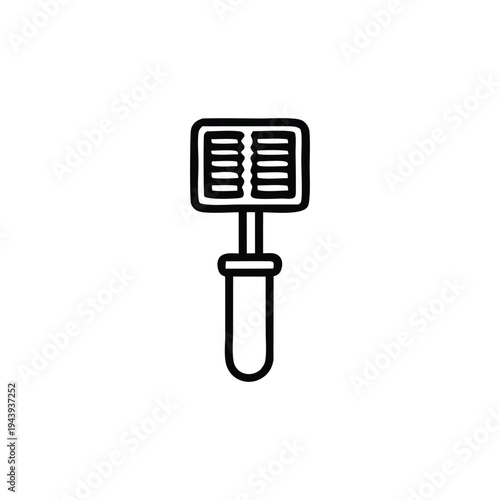 Illustration of Pet Grooming Brush with Bristles and Handle.