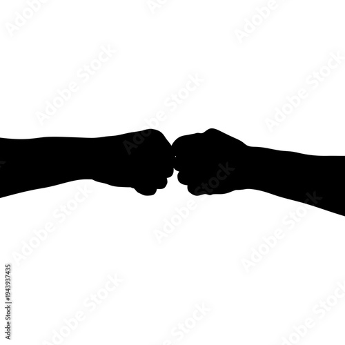 Happy friendship day silhouette fist bump celebrations