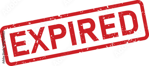 A bold red rectangular grunge rubber stamp displaying the word EXPIRED on a white clean background