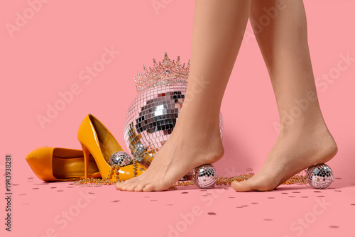 Female legs with high heels...