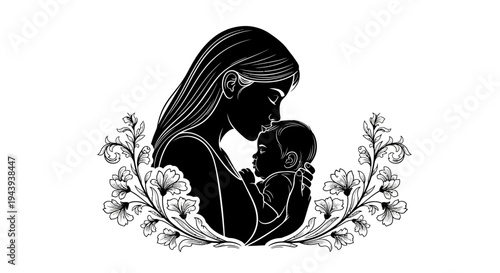 Mother Holding Newborn Baby Close.