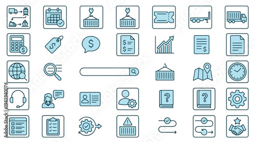 Business Finance Icons Set Vector illustration