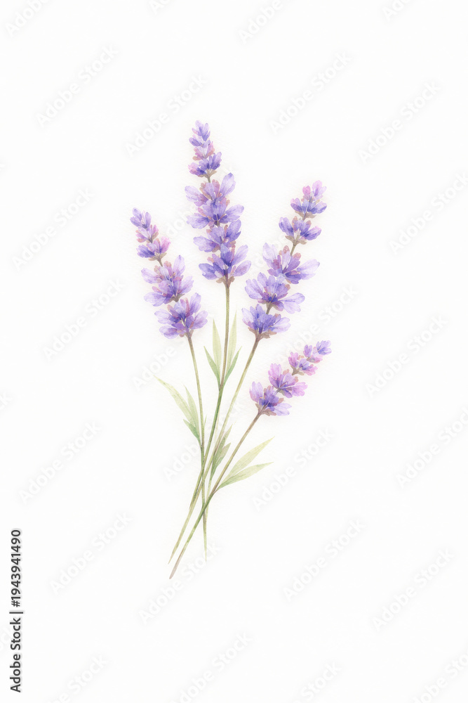 Obraz premium Lavender flower purple watercolor blossom botanical illustration nature plant herb create peaceful calm serene feeling for garden project decoration element