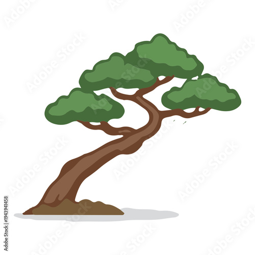 Stylized Bonsai Tree Illustration